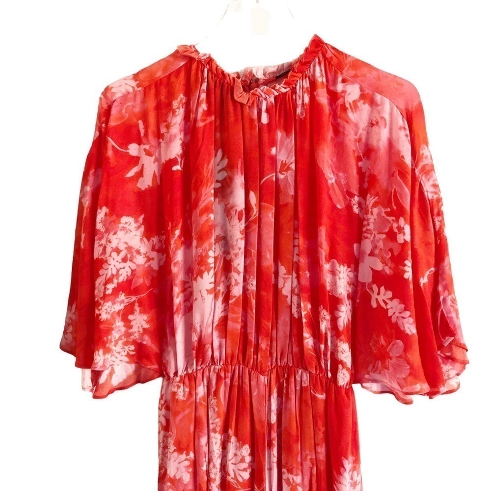 Pinko Jumpsuit Aquarius Tuta Georgette Hibiscus Floral Orange Size 4 - Picture 11 of 16